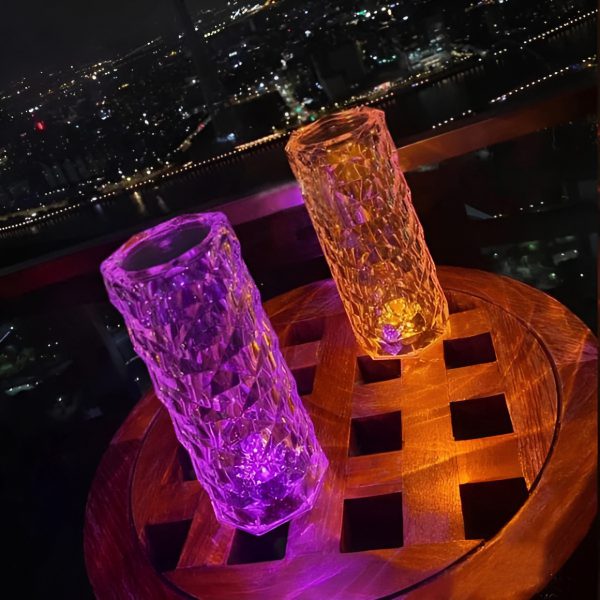 Diamond Rose Crystal Lamp