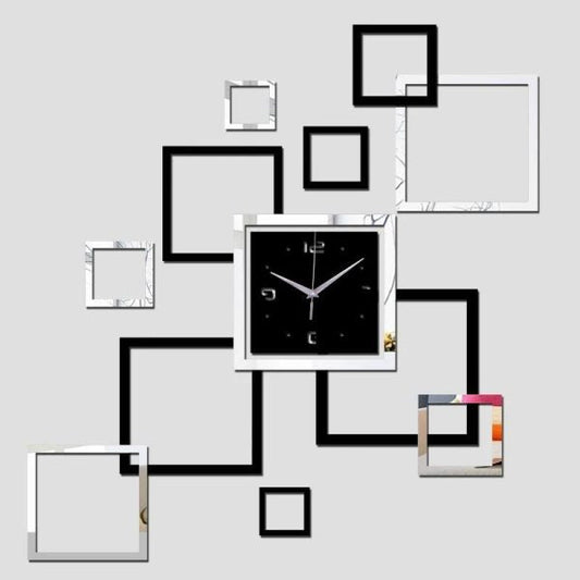 3d Acrylic Mirror Effect Ring Wall Clock
