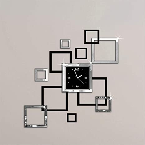 3d Acrylic Mirror Effect Ring Wall Clock