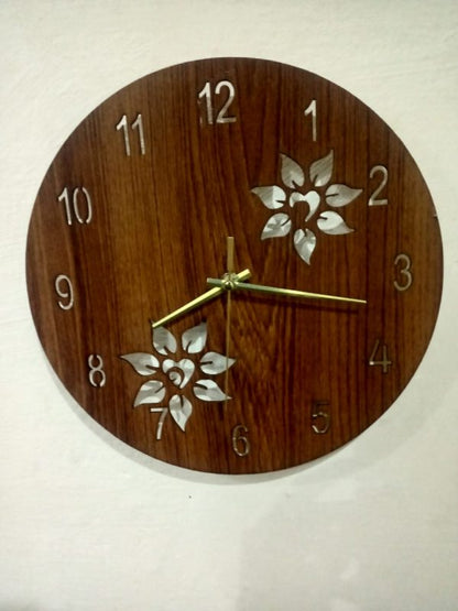 3d Wooden Flower Cut Wall Clock