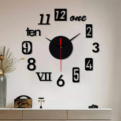 3d Wooden Wall Clock Decor